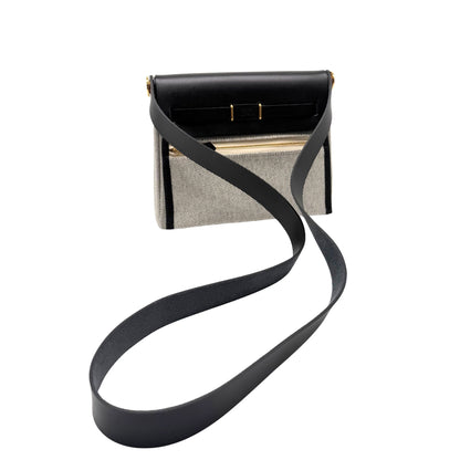 Hermés Mini Herbag in Noir Canvas with Toil