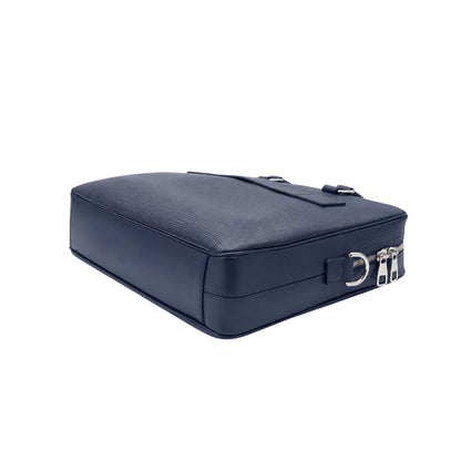 Louis Vuitton Epi Port Document Blue Briefcase
