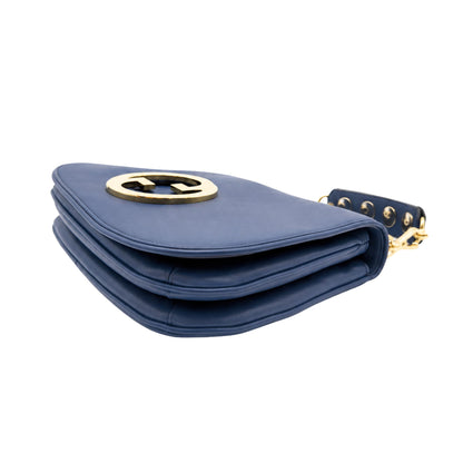 Gucci Navy Blondie Interlocking Shoulder Bag