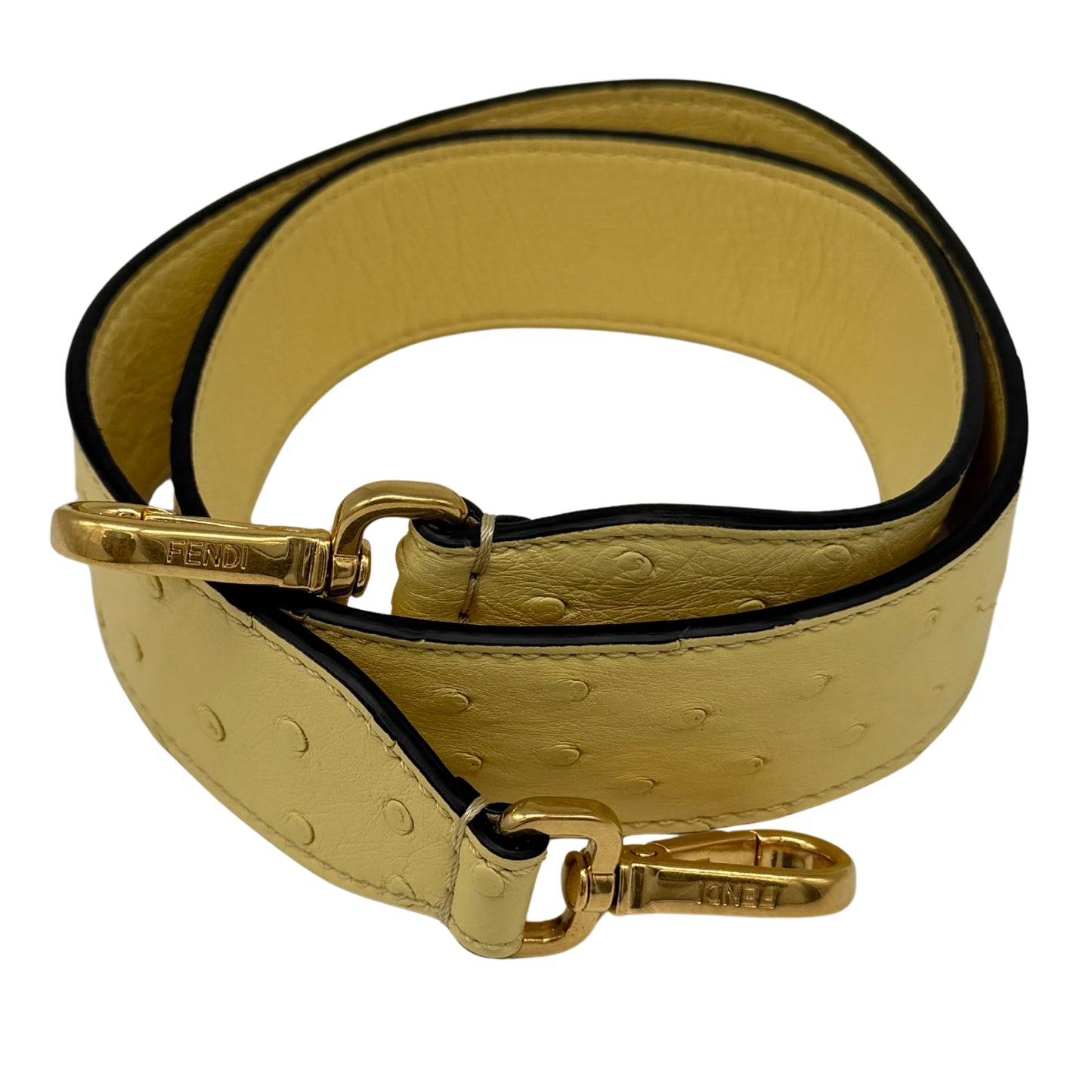 Fendi Pale Yellow Ostrich Baguette