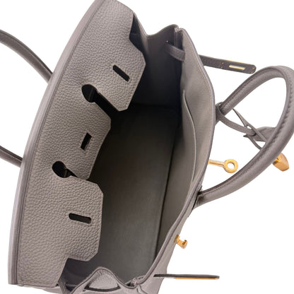 Hermes Birkin 25cm Etain with Gold Hardware
