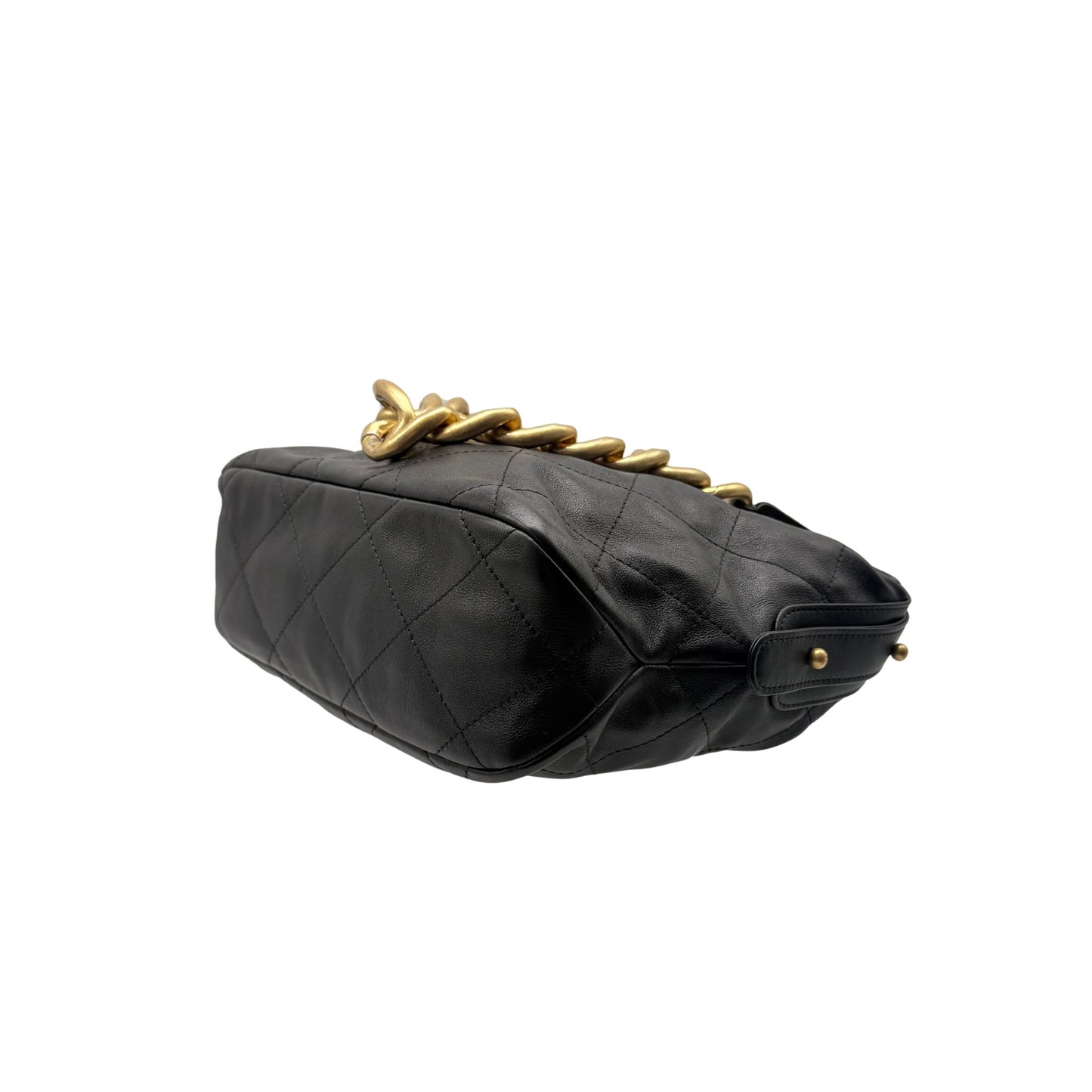 Chanel Daily Hobo Bag in Black with Gold Chain Strap
