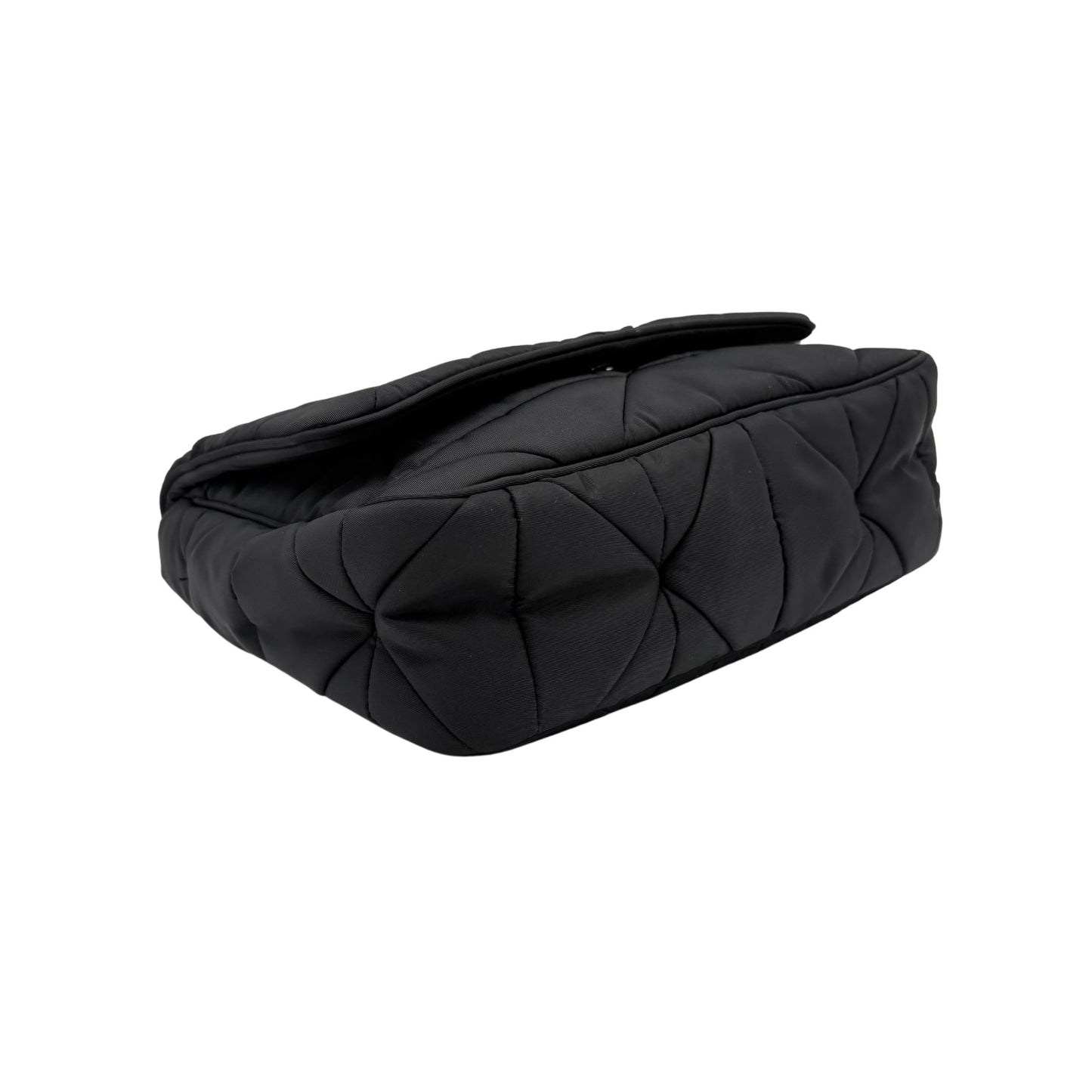 Prada Black Padded Triangle Nylon Shoulder Bag
