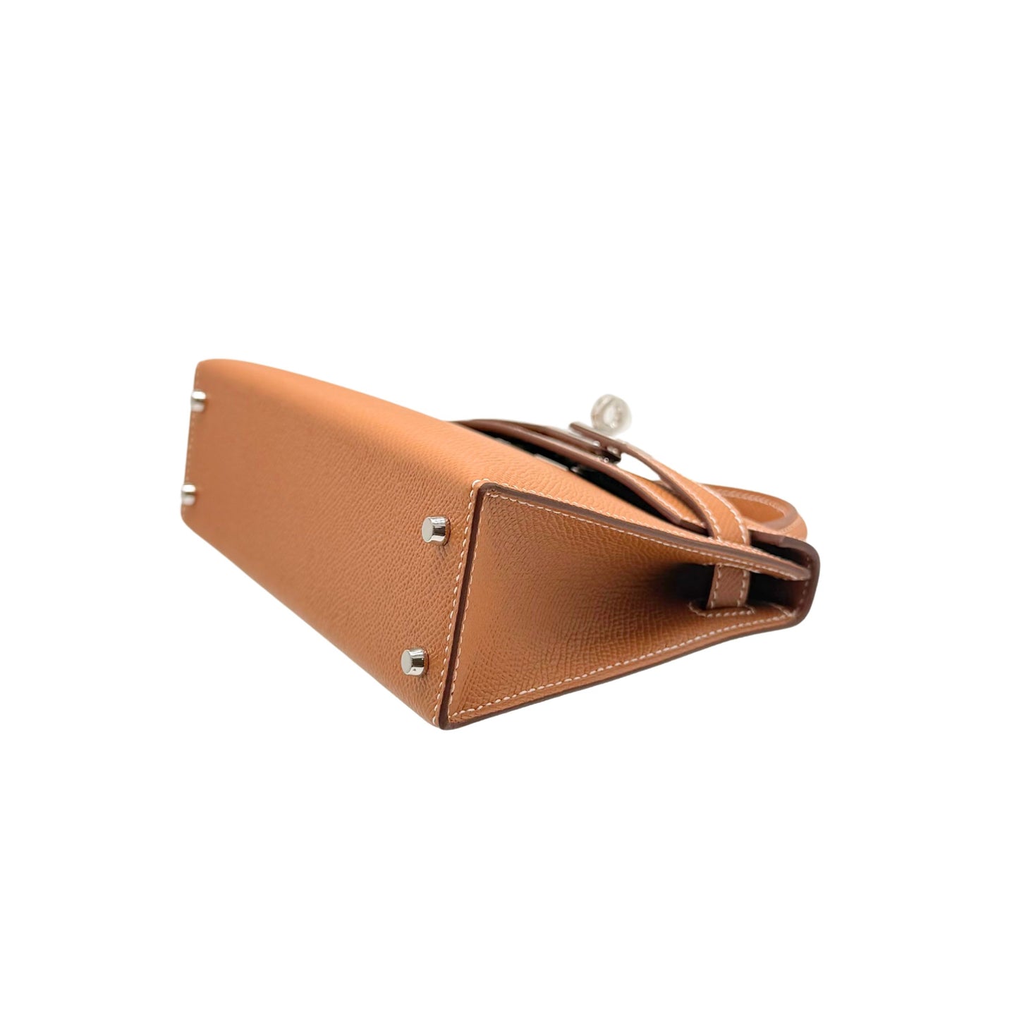 Hermes Mini Kelly in Gold Epsom with Palladium Hardware