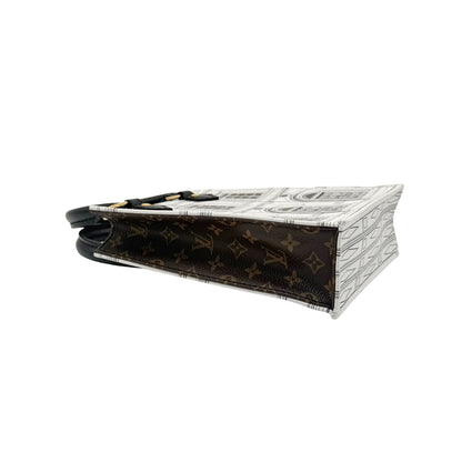 Louis Vuitton Black and White Monogram Petit Sac Plat with Strap