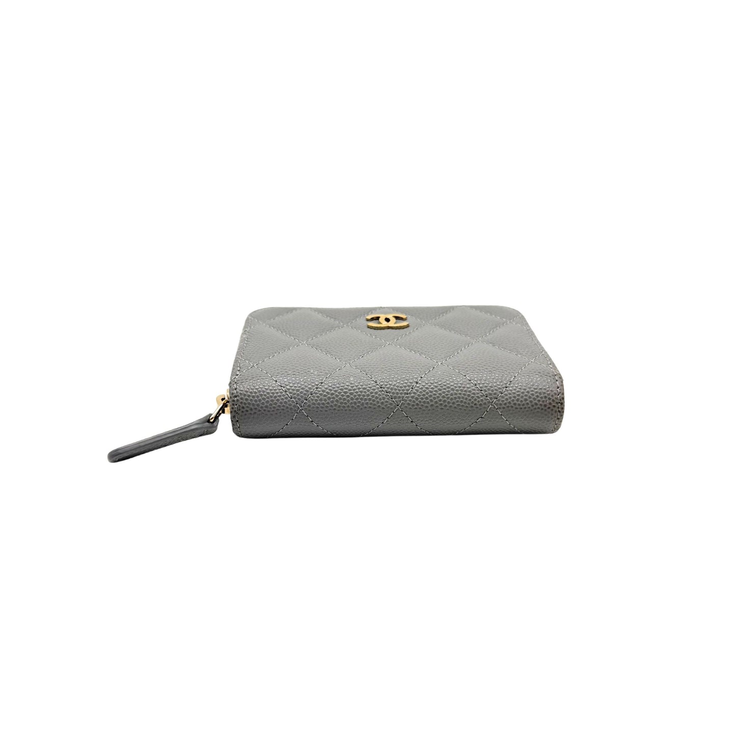 Chanel Grey Caviar Zippy Wallet