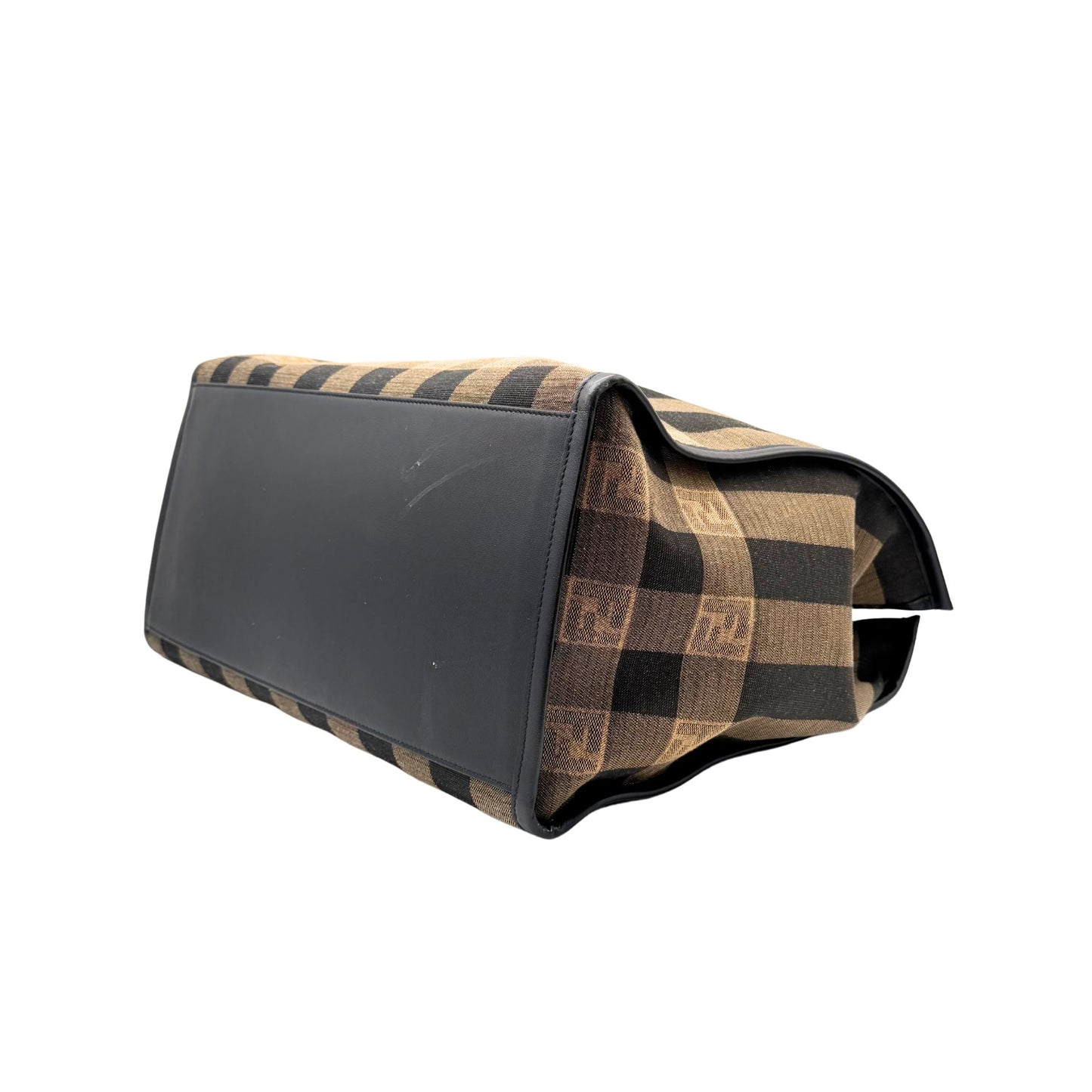 Fendi Tobacco Pequin Sunshine Striped Tote