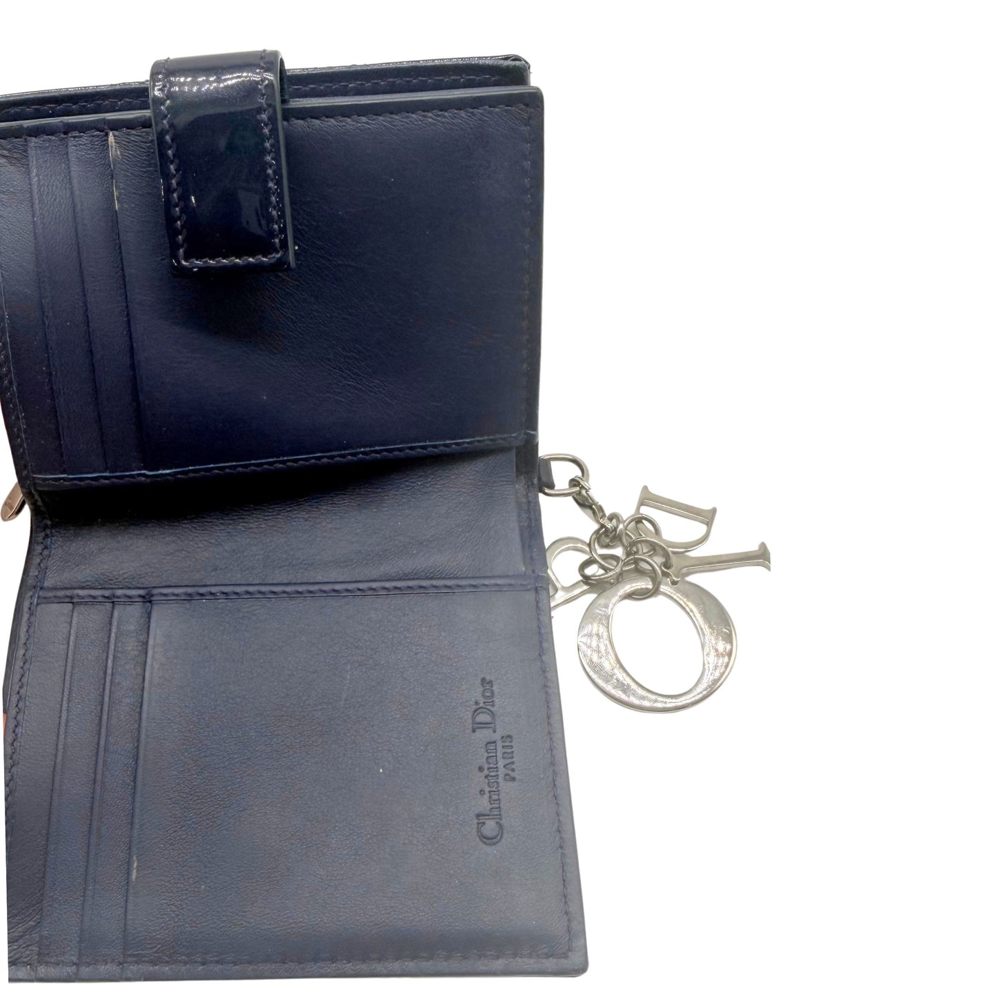 Dior Mini Lady Dior Blue Gardenia Compact Wallet