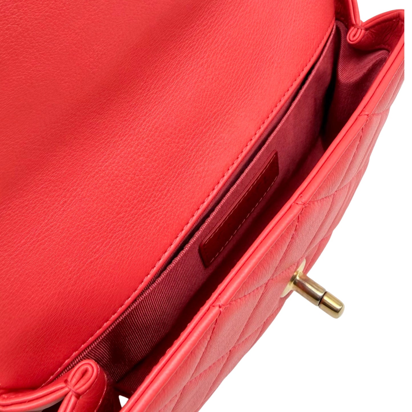 Chanel Coral Quilted Chain Waistbelt