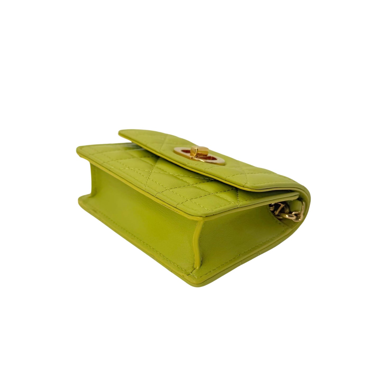 Dior Caro Dahlia Wallet in Lime
