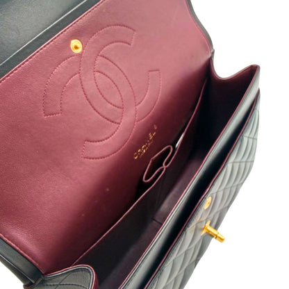 Chanel Black Lambskin Gold Hardware Jumbo Flap