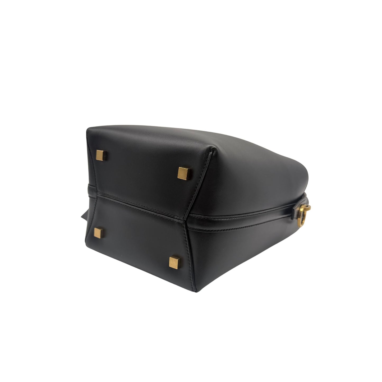 YSL Black Leather Bucket Bag