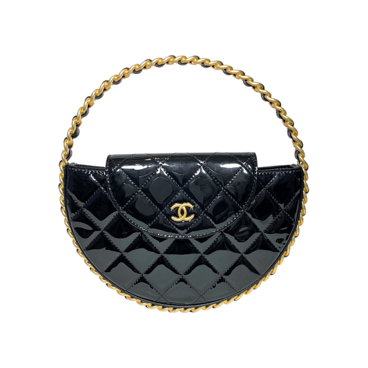 Chanel Black Chain Hoop Bag