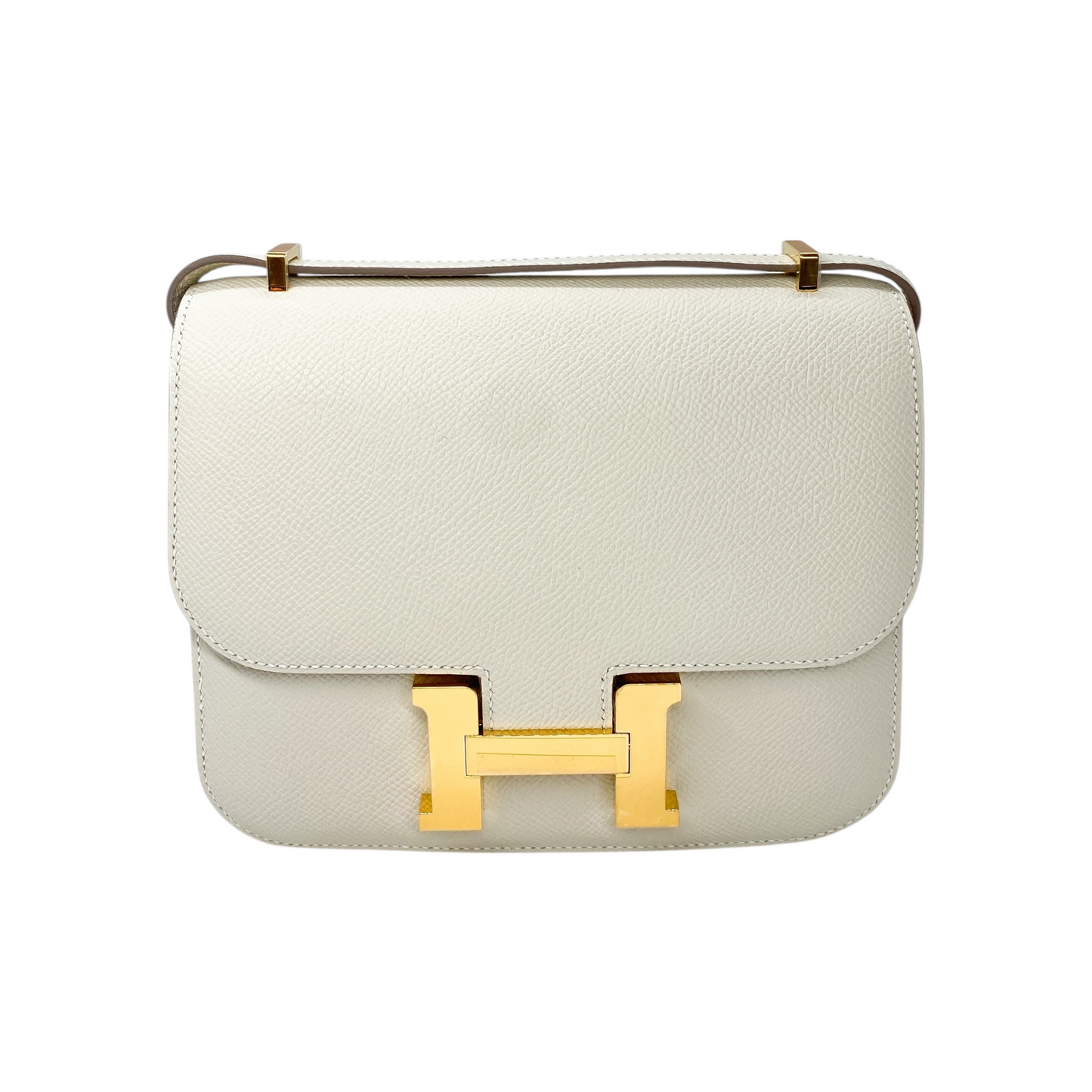 Hermes Constance 18 Craie Epsom Gold Hardware