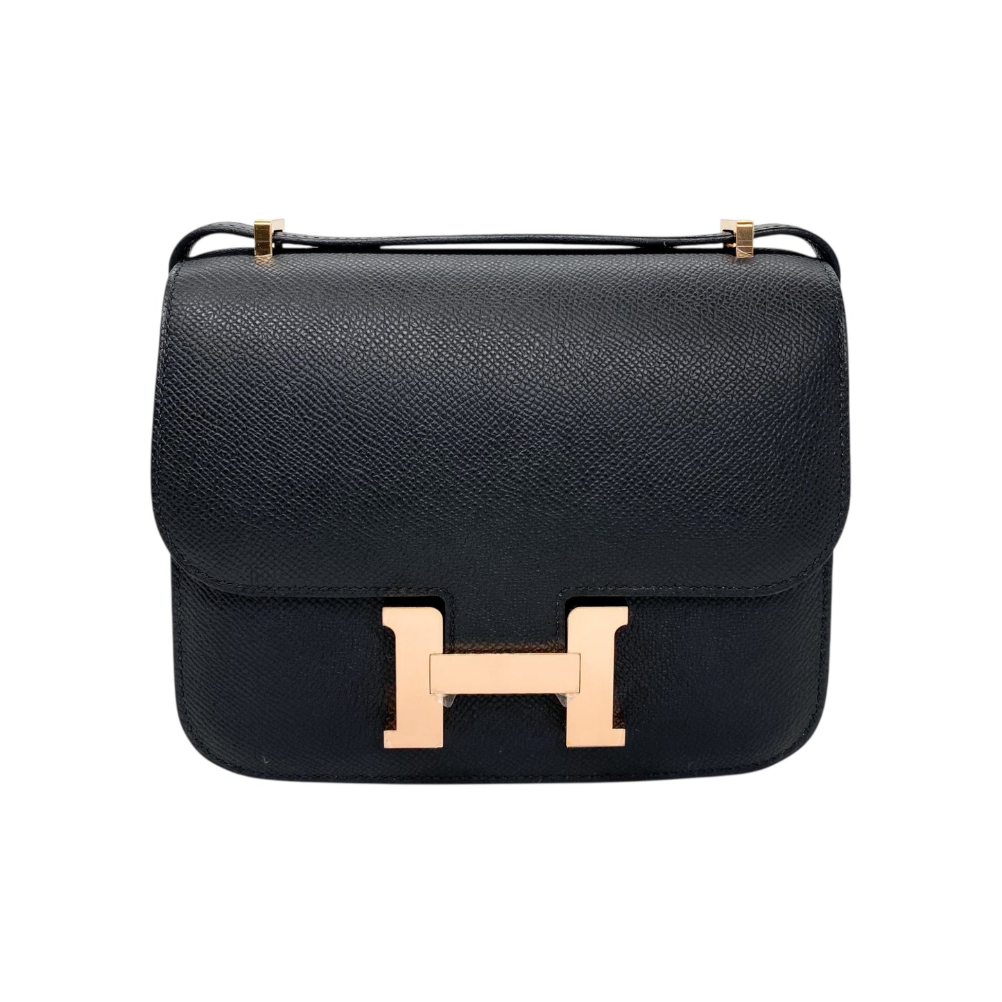 Hermes Constance 18 Black Epsom Rose Gold Hardware