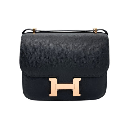 Hermes Constance 18 Black Epsom Rose Gold Hardware