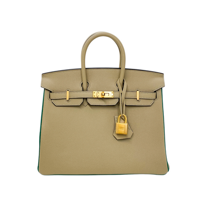 Hermes Birkin 25 Trench Vert Vertigo Epsom Brushed Gold Hardware - Online Only