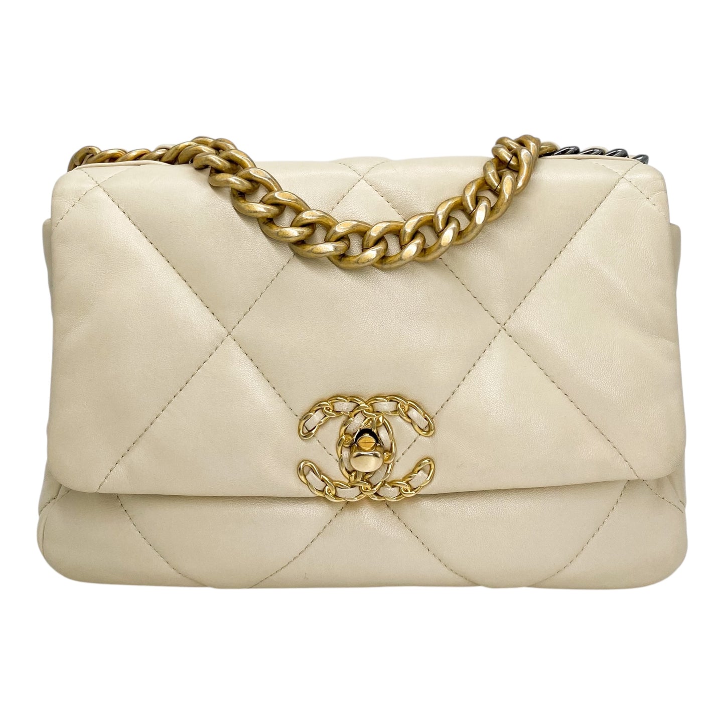 Chanel 19 Medium Beige Flap Bag
