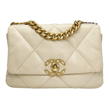 Chanel 19 Medium Beige Flap Bag