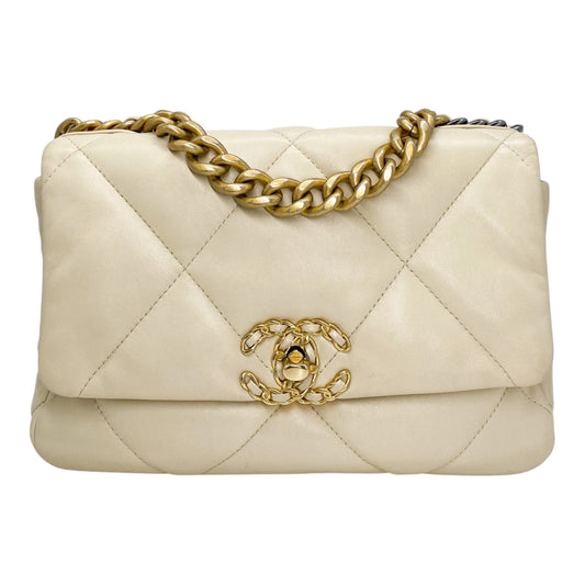 Chanel 19 Medium Beige Flap Bag