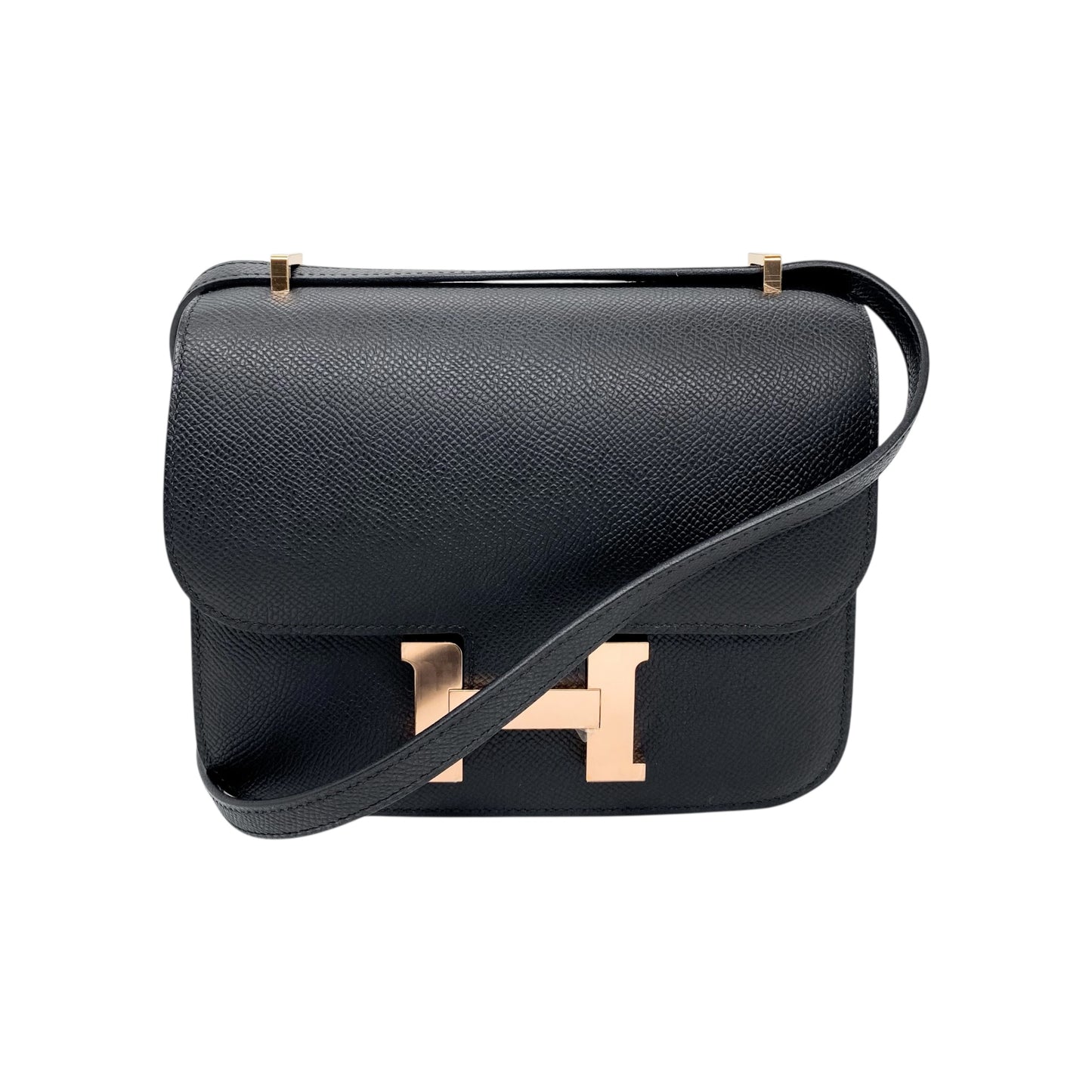 Hermes Constance 18 Black Epsom Rose Gold Hardware