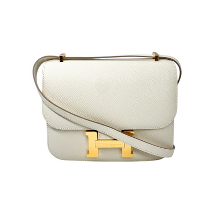Hermes Constance 18 Craie Epsom Gold Hardware