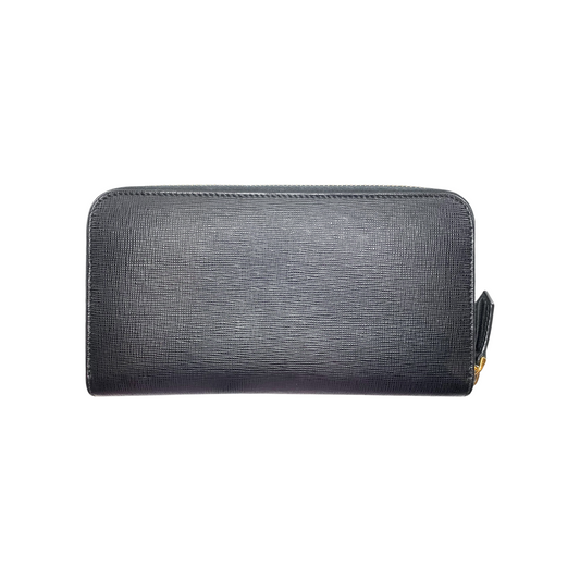 Fendi Black Elite Zip Continental Wallet