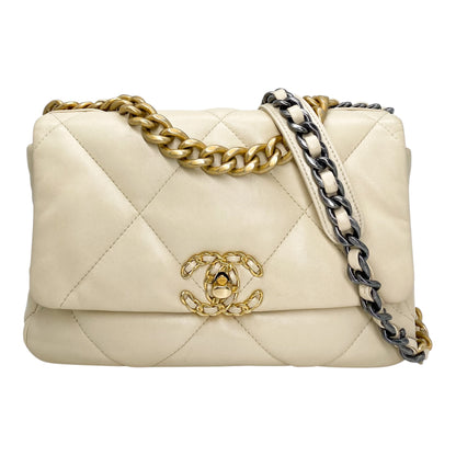 Chanel 19 Medium Beige Flap Bag