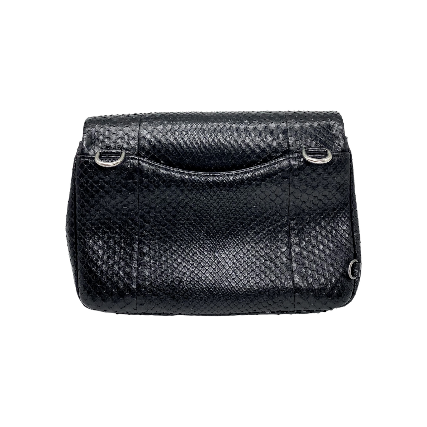 Chanel Timeless Black Python Flap Bag