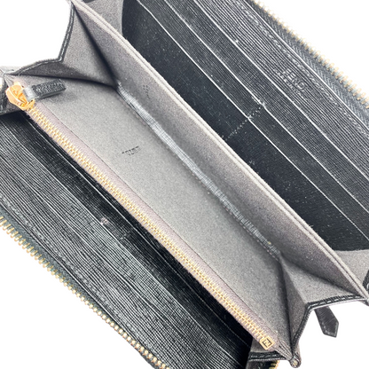 Fendi Black Elite Zip Continental Wallet