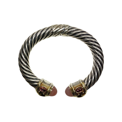 David Yurman Guava Quartz Peridot Pink Tourmaline Renaissance 925 Sterling Silver Cuff