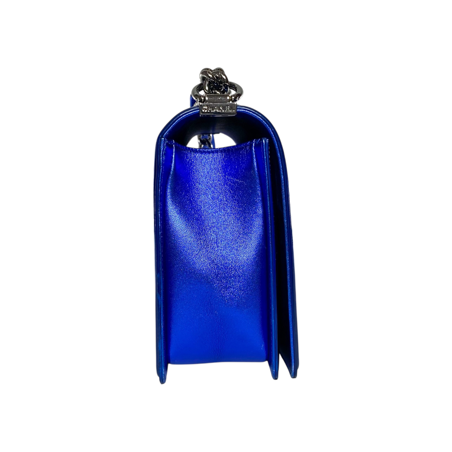 Chanel Royal Blue Patent Large Boy Bag