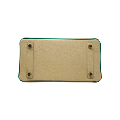 Hermes Birkin 25 Trench Vert Vertigo Epsom Brushed Gold Hardware - Online Only