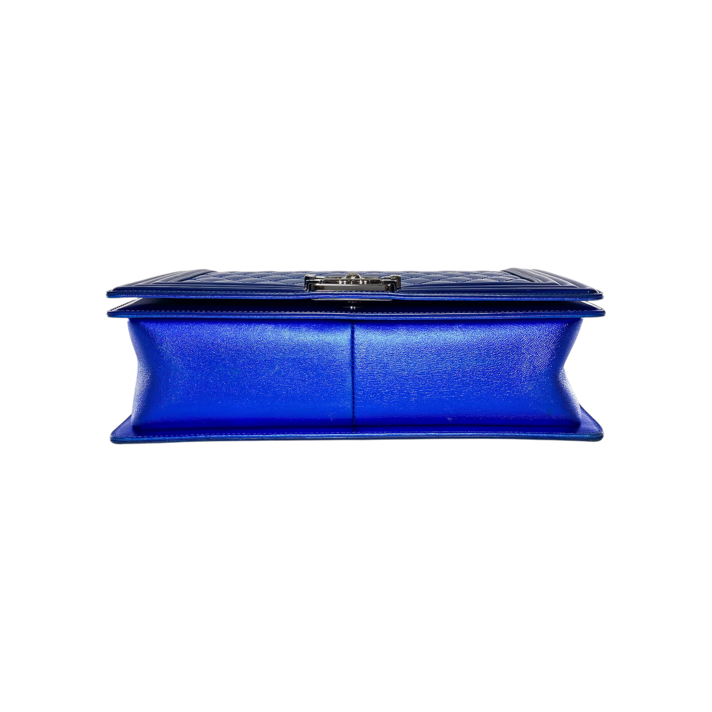 Chanel Royal Blue Patent Large Boy Bag