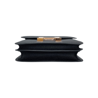 Hermes Constance 18 Black Epsom Rose Gold Hardware
