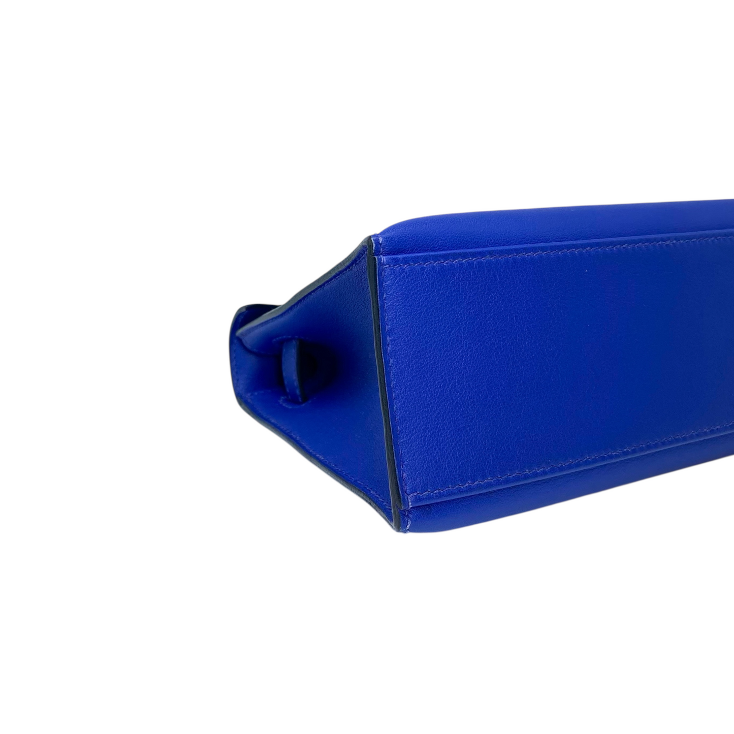 Hermes Kelly Pochette Bleu Electrique Swift Palladium Hardware