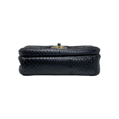 Chanel Timeless Black Python Flap Bag
