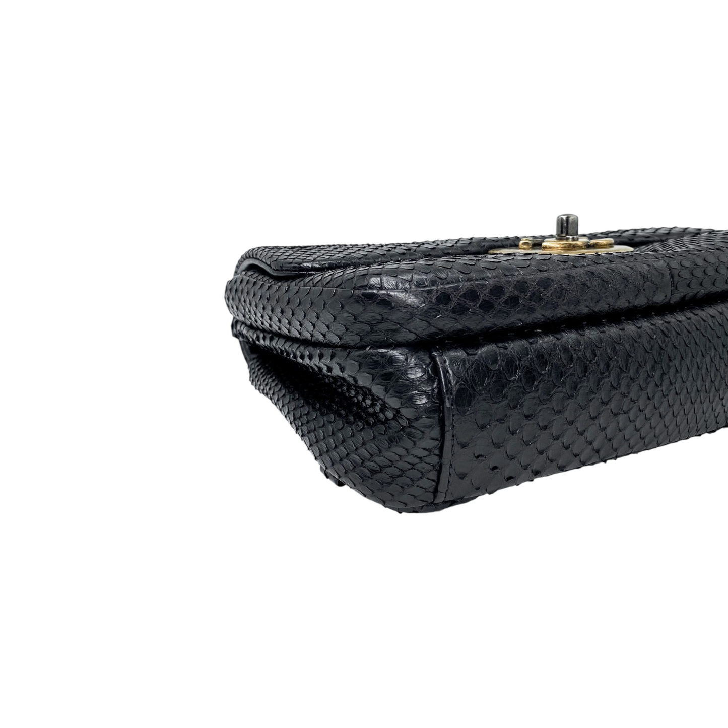 Chanel Timeless Black Python Flap Bag