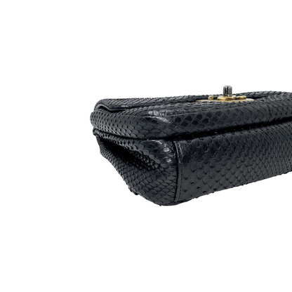 Chanel Timeless Black Python Flap Bag