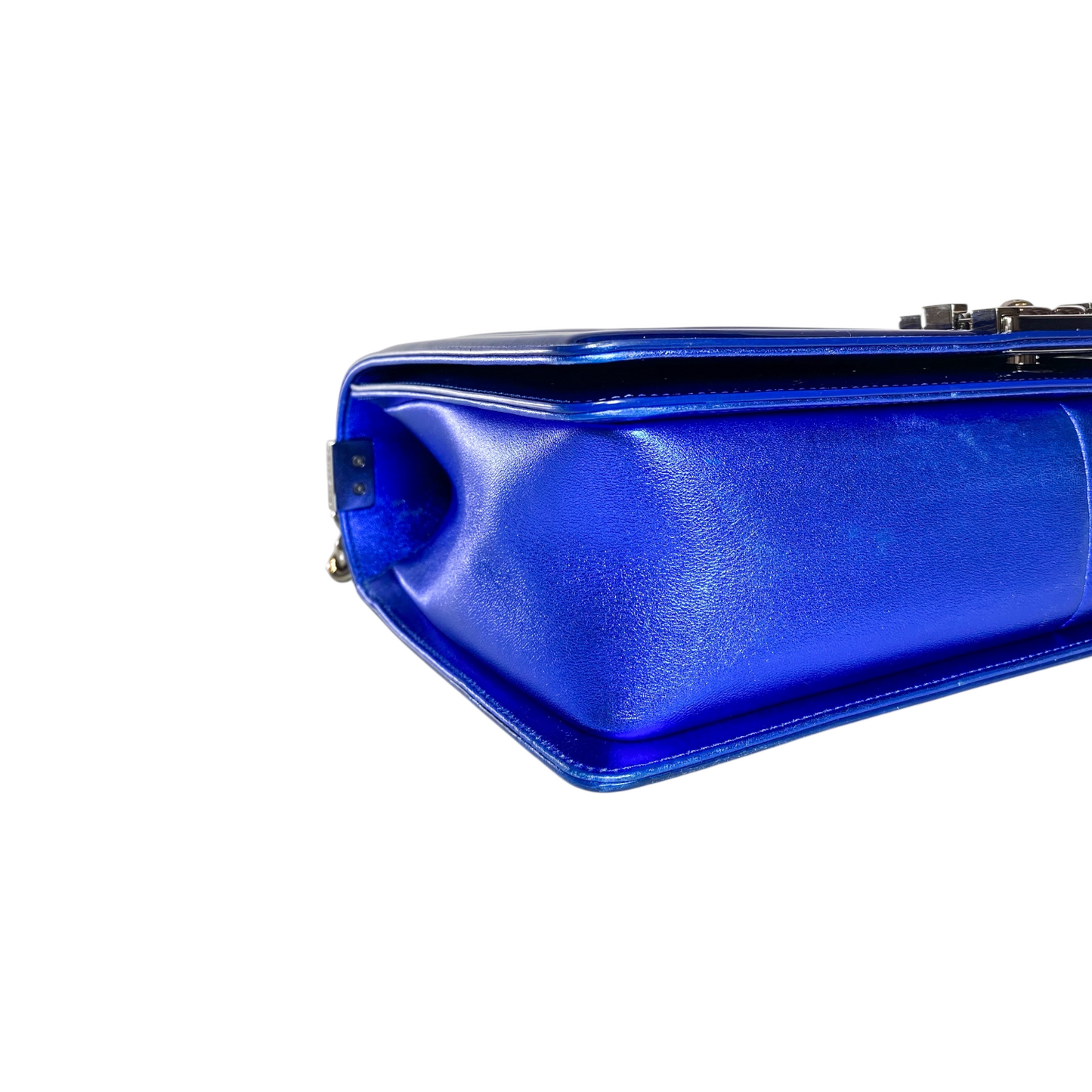 Chanel Royal Blue Patent Large Boy Bag