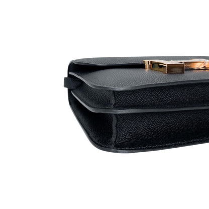 Hermes Constance 18 Black Epsom Rose Gold Hardware