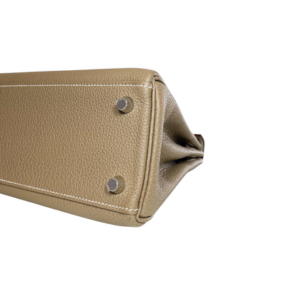 Hermes Kelly 25 Etoupe Togo Retourne Brushed Palladium Hardware