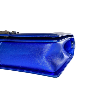 Chanel Royal Blue Patent Large Boy Bag