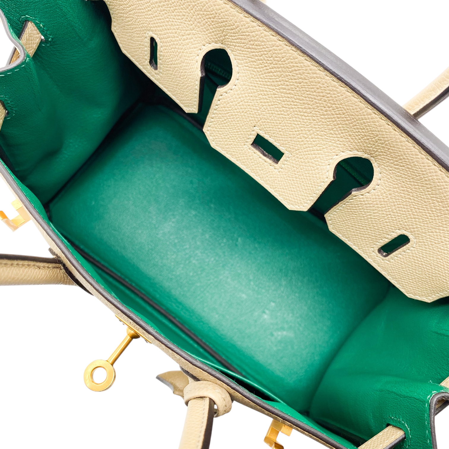 Hermes Birkin 25 Trench Vert Vertigo Epsom Brushed Gold Hardware