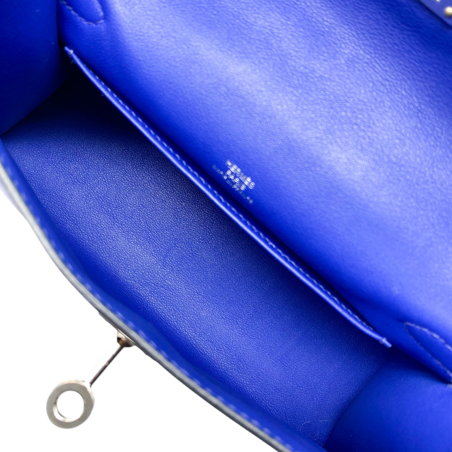 Hermes Kelly Pochette Bleu Electrique Swift Palladium Hardware
