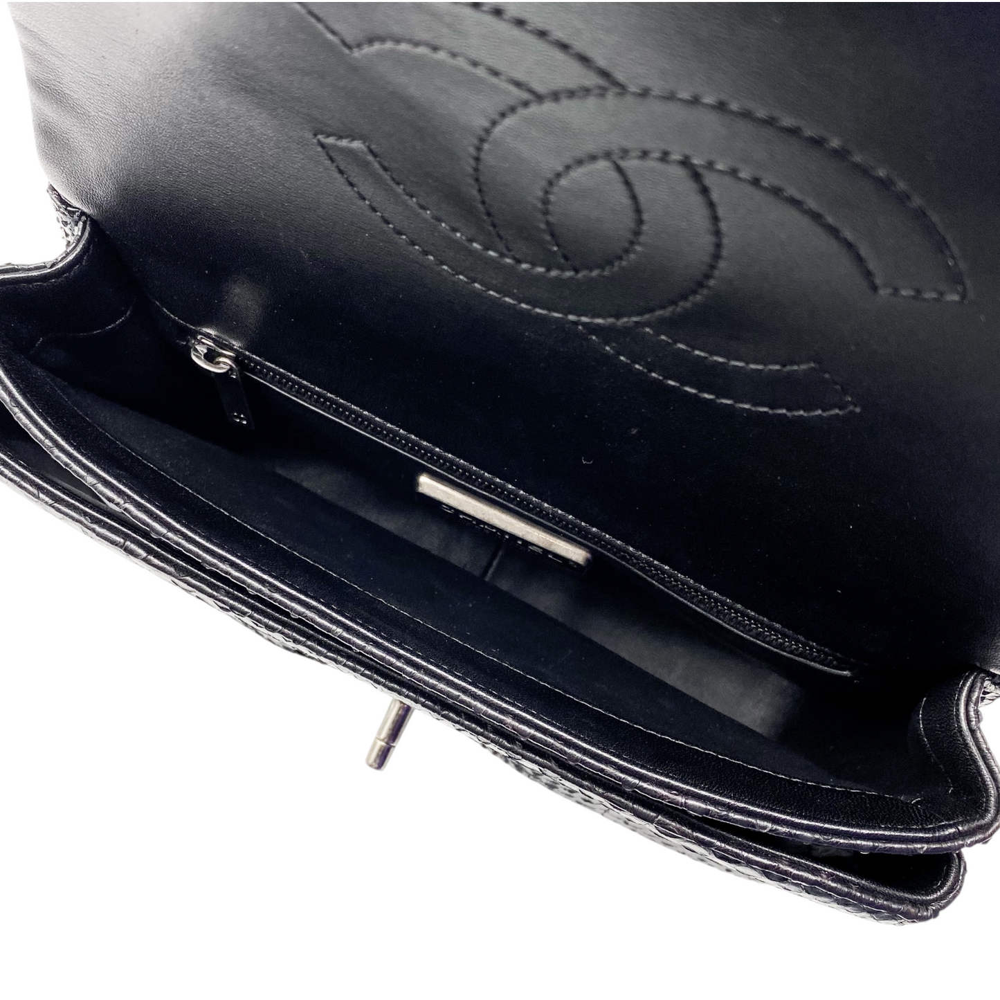 Chanel Timeless Black Python Flap Bag