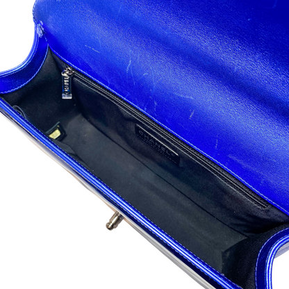 Chanel Royal Blue Patent Large Boy Bag