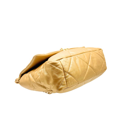 Chanel 19 Large Gold Lambskin Flap Bag
