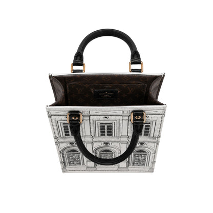 Louis Vuitton Black and White Monogram Petit Sac Plat with Strap