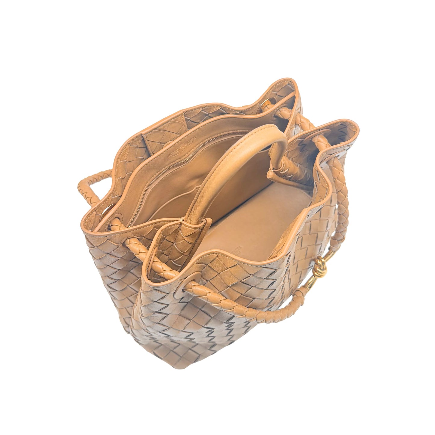 Bottega Veneta Dark Beige Andiamo Medium Bag